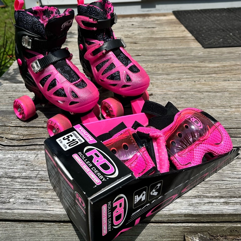 Roller Derby Pink Adjustable Kids Roller Skates